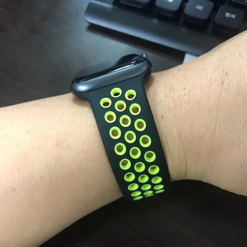 Силиконовый ремешок для apple watch 42 мм, 38 мм, версия, сменный ремешок для наручных часов iwatch, версия 4/3/2 apple watch band 44 мм 40 мм Браслет спортивный ремешок для часов