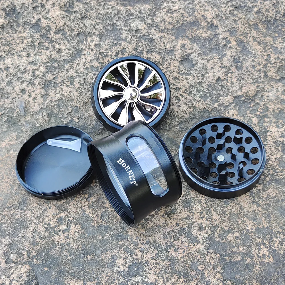 Курительная шлифовальная машина из цинкового сплава с большим окном 63 мм 4 шт.