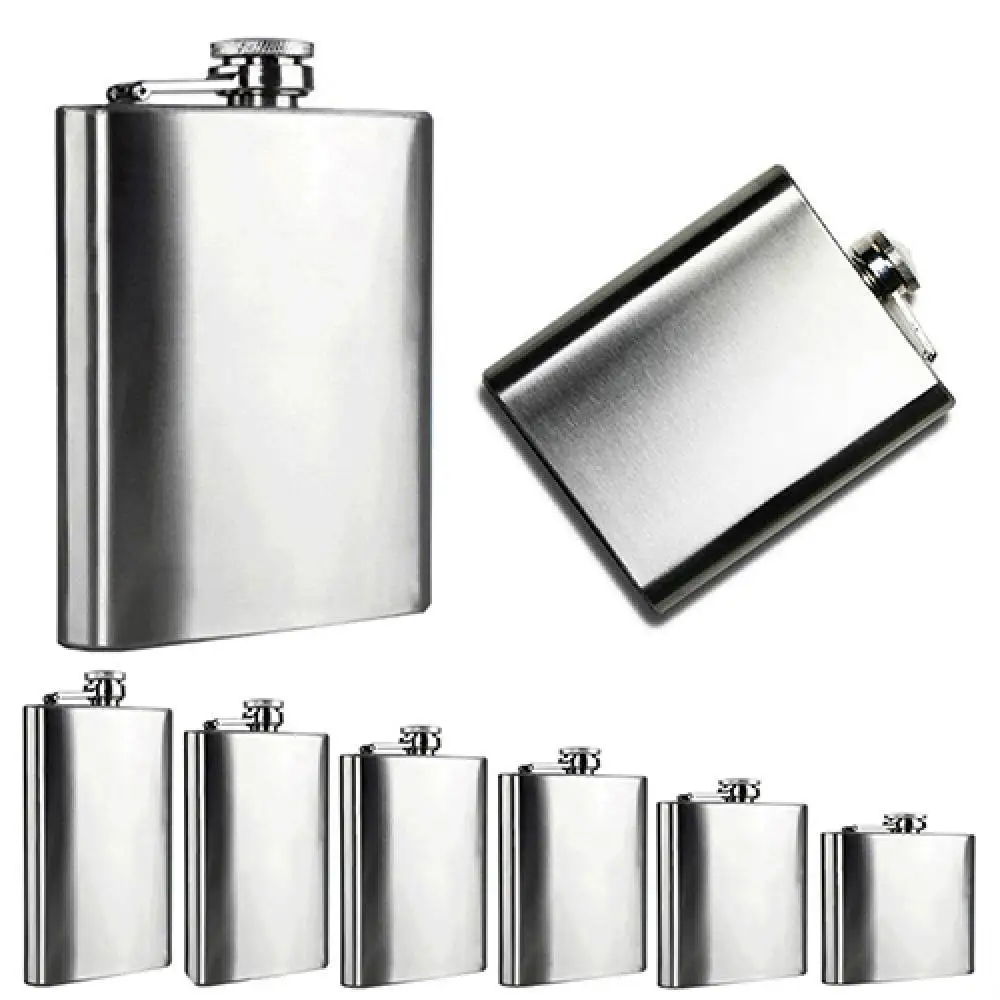 Portable 4/5/6/7/8/10 Oz Stainless Steel Hip Liquor Whiskey Alcohol Flask Hat Wine Pot Hip Liquor Flask Hat and Funnel Hip Flask