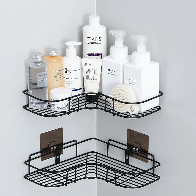

Bathroom Shelf Kitchen Organizer Shelves Corner Frame Iron Shower Caddy Storage Rack Shampoo Holder For Bathroom Accessories