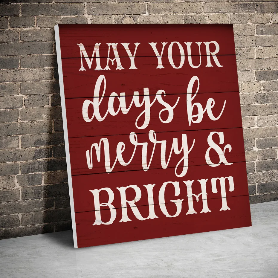 

May Your Days be Merry and Bright Christmas Posters Canvas Paintings Wall Art Canvas Prints Pictures Kids Room Home Inner Frame