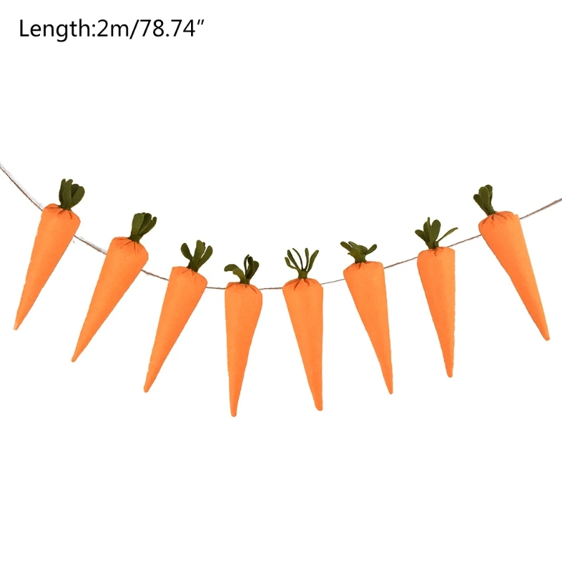 

Easter Non-woven Carrot Banner Party Props Ornament Pendant Flag Wall Decoration