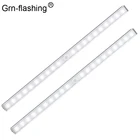 Светодиодный светильник с датчиком движения для шкафа, жесткая полоска с 20 светодиодами, лампа для шкафа, настенная лампа для кухни, гардероба, аварийный ночник