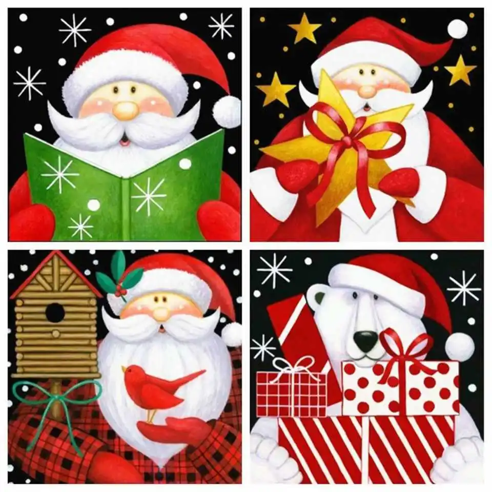 Алмазная мозаика AZQSD с Сантой 5d картина квадратными стразами Мультяшные хобби и