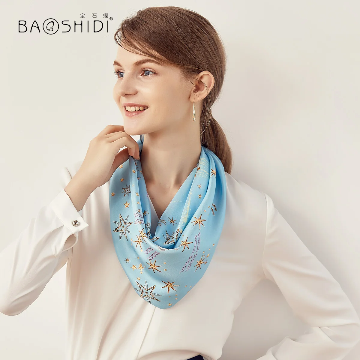 

Шарфы с изображением рубиновых бабочек, высококачественные, 20 мс, новое осеннее маленькое полотенце Шелковый шарф ханьчжоу/звезды Млечного...