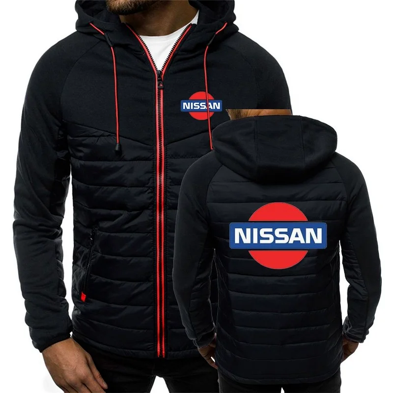 

2021 NISSAN Hoodies For Men Print Hooded Jacket Zipper Spring Autumn Fashion Warm Fleece Padded Men Popular Coats Tops F
