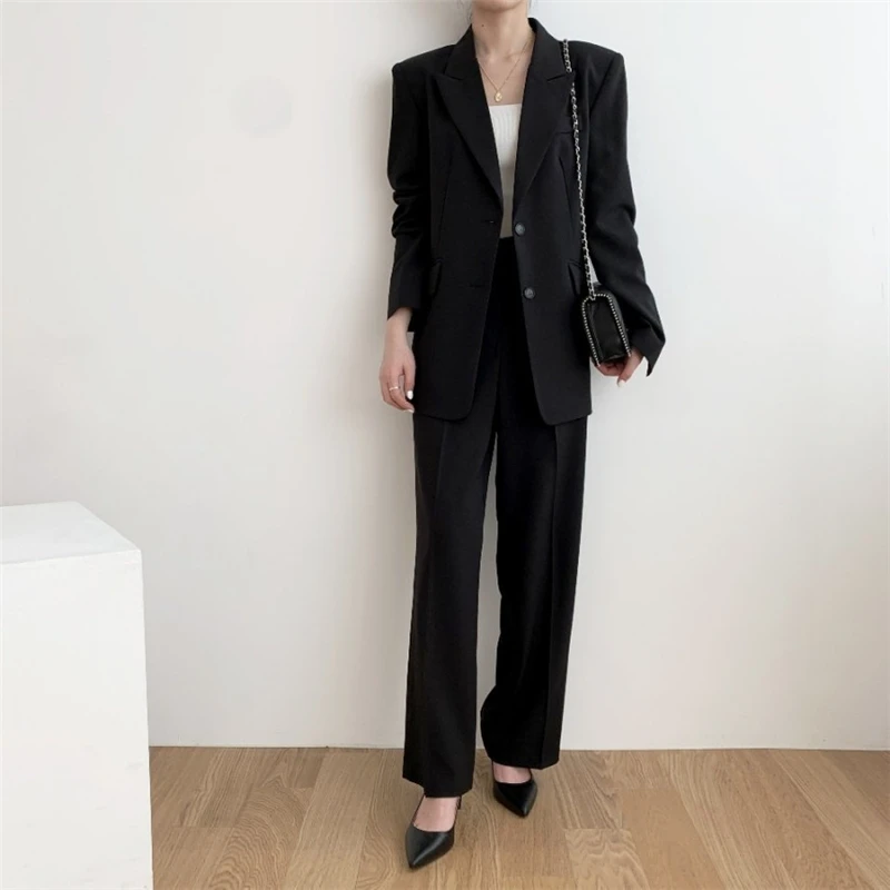 

New 2020 Autumn Winter Elegant Blazer Fashion Women Buttons Pockets Jackets Notched Vintage Oversize With Belt Office Tops