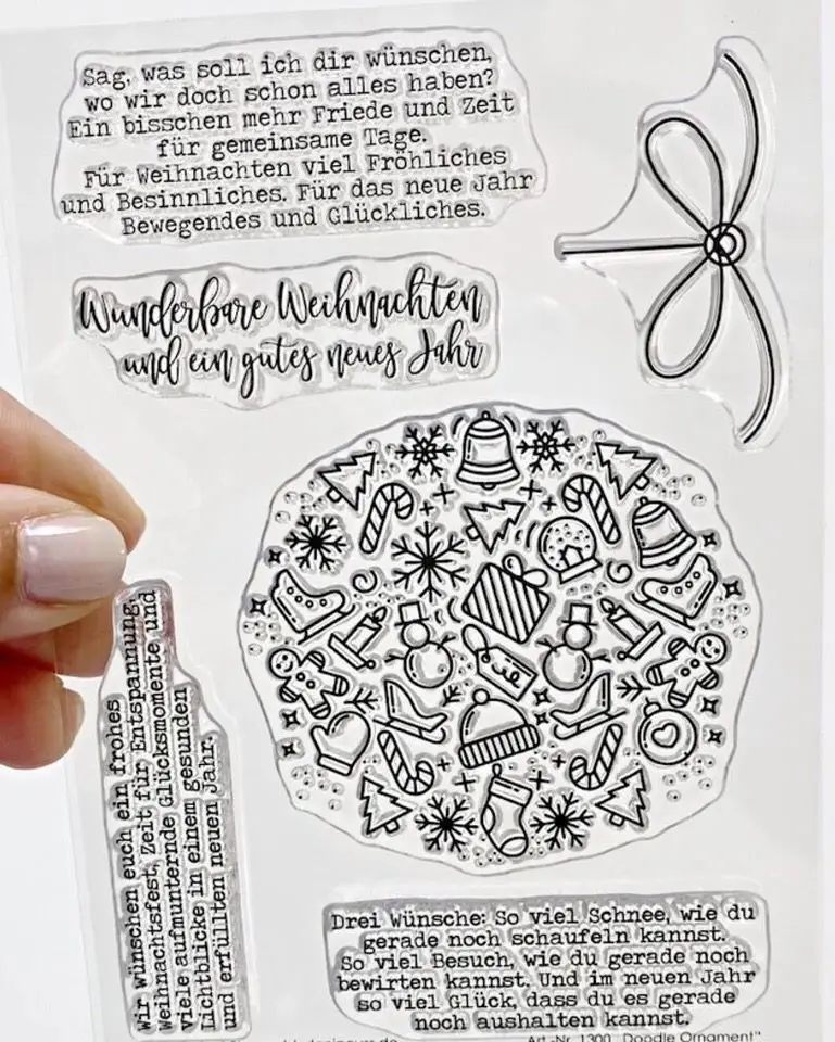 Немецкий Рождественский подарок прозрачный штамп для скрапбукинга своими