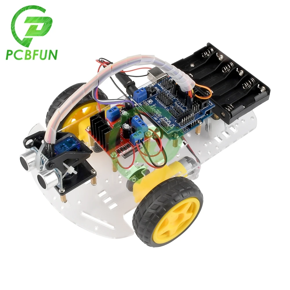 2WD Smart Car Kit Avoidance Tracking Motor Robot Chassis Speed Encoder Battery Ultrasonic Module For Arduino | Электронные