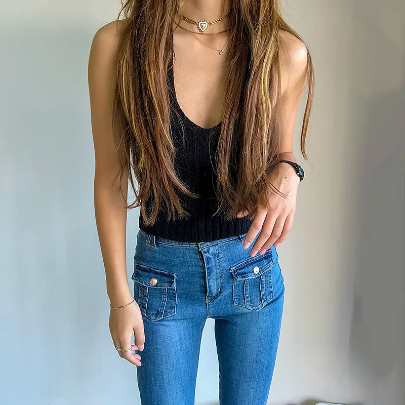 MRMT 2022 Brand New Women's Vest T Shirt Solid Color Shoulder Knitting Small Sling for Female Sleeveless Tops Tshirt | Женская