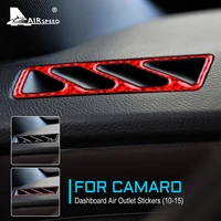 carbon fiber for chevrolet camaro 2010 2011 2012 2013 2014 2015 accessories car dashboard air outlet cover interior trim sticker