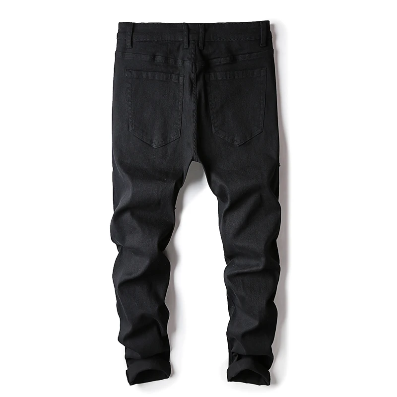 2020 модные мужские джинсы для бега черные белые уличные брюки в стиле панк с