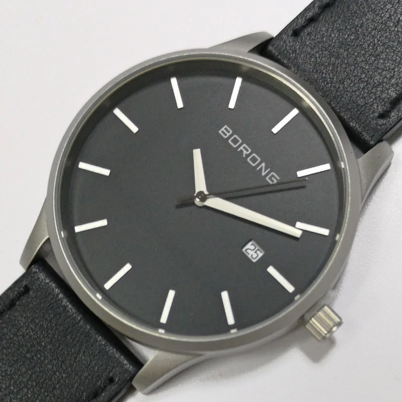 Часы мужские кварцевые с календарем водонепроницаемые черные|Кварцевые часы| |