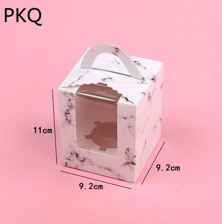 20 шт. 4 размера крафт-бумага коробка с ручками для кексов белая картонная упаковка