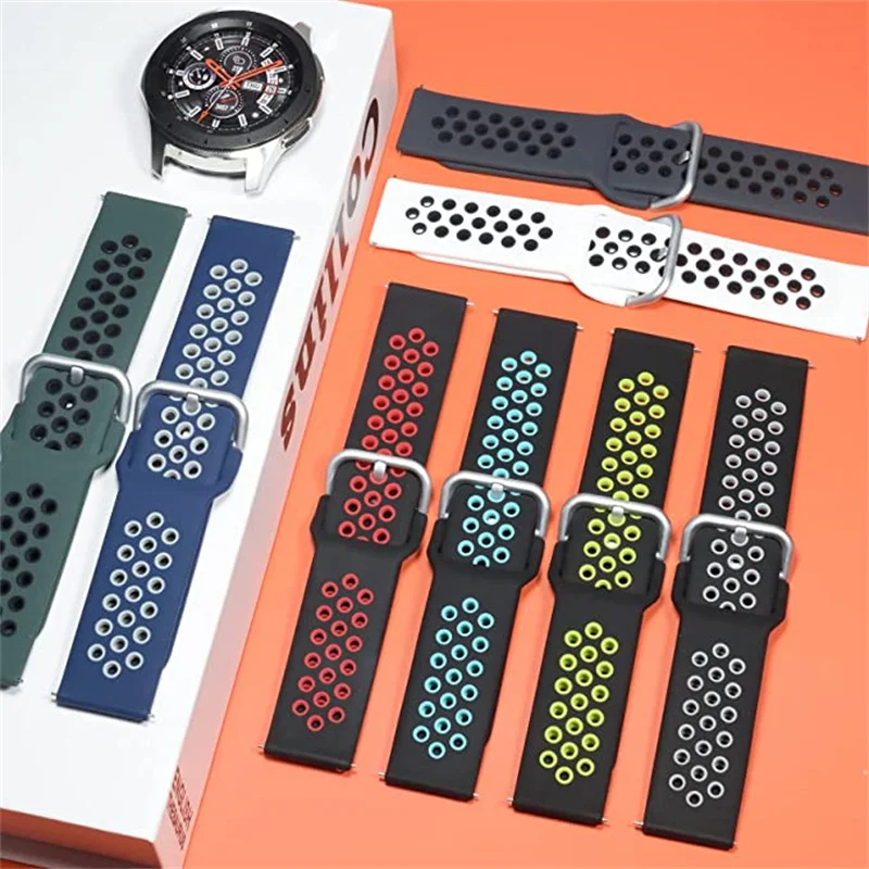 20mm 22mm Watch Strap For Samsung Galaxy Watch 4 46mm 42mm Gear S3 Active 2 Huawei GT2 Huami Amazfit bip Breathable Wristbands