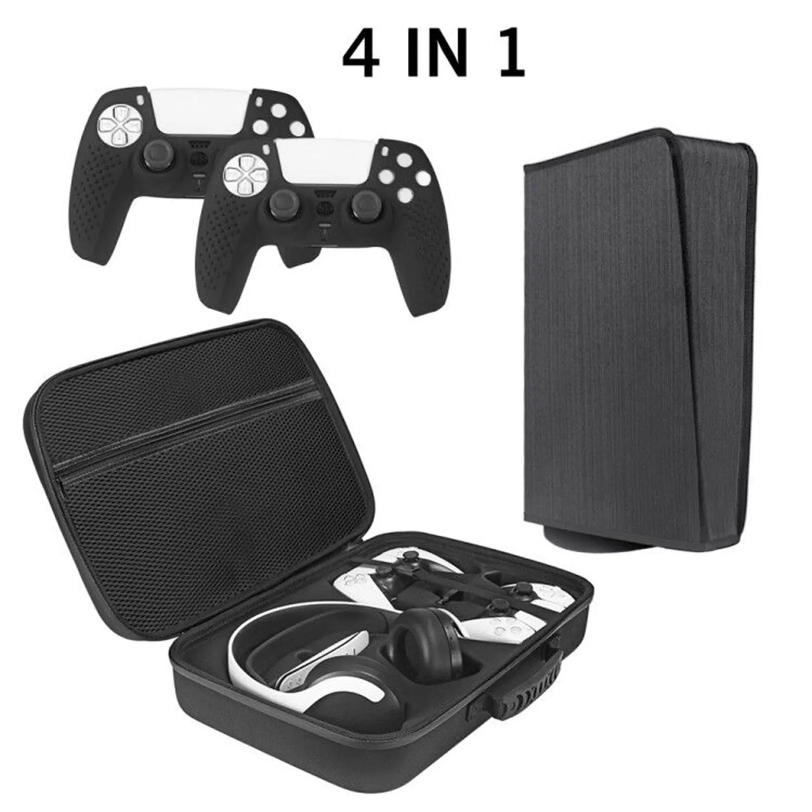 

4in1 DustProof Cover For PS5 Console Silicone Cover Controller Protector Sleeve For PS5 Playstation 5 Headphone Storage Bag Case