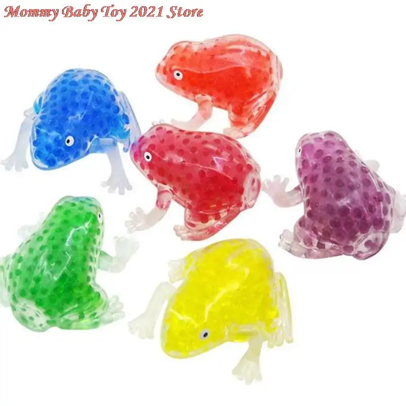 

8*8.5cm Antistress Fidget Toys Pack Squish Squeeze Frog Decompression Soft Rubber Bubble Big Beads Toys Adult Stress Relieve
