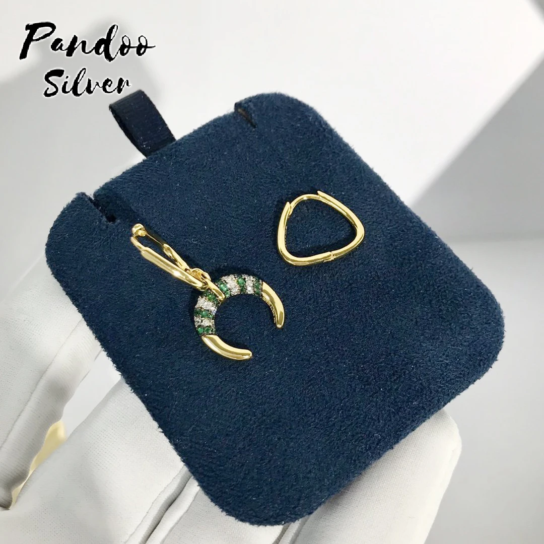 

Модные очаровательные оригинальные ювелирные изделия из стерлингового серебра, асимметричные серьги в зеленую и белую полоску, женские ро...