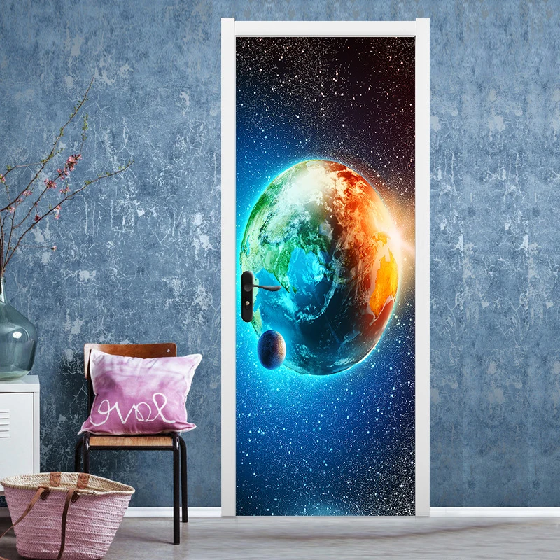 

10 Styles For Choice Thicken Vinyl DIY Art Door Mural Stickers Bedroom Office Home Decoration Self-adhesive Waterproof Wallpaper