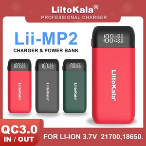 liitokala lii mp2 18650 21700 battery chargerpower bank qc3 0 inputoutput digital display free global shipping