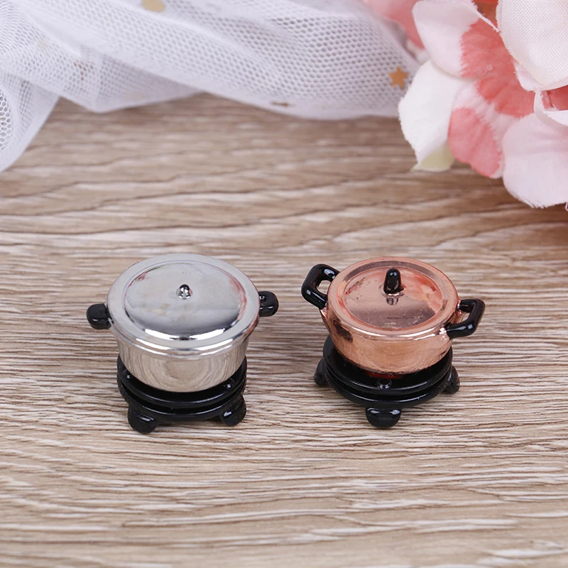 

1/12 Dollhouse Miniature Accessories Mini Pot with Furnace Simulation Miniature Kitchenware Model Toy for Doll Home Decoration