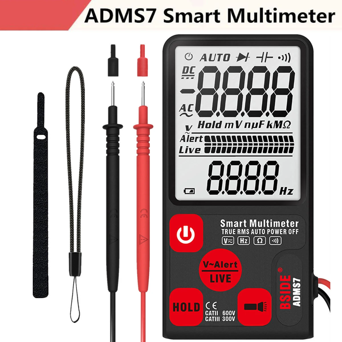 ADMS7-TN LCD ADMS7 тестер напряжения 3,5 ''большой ЖК-цифровой умный мультиметр тройной дисплей TRMS 6000 отсчетов DMM с аналоговым барграфом - Цвет: ADMS7-TN LCD