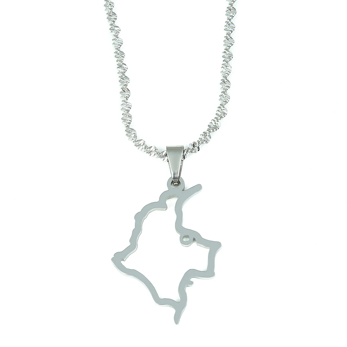 Ожерелье с подвеской в виде карты Колумбии из нержавеющей стали ювелирные