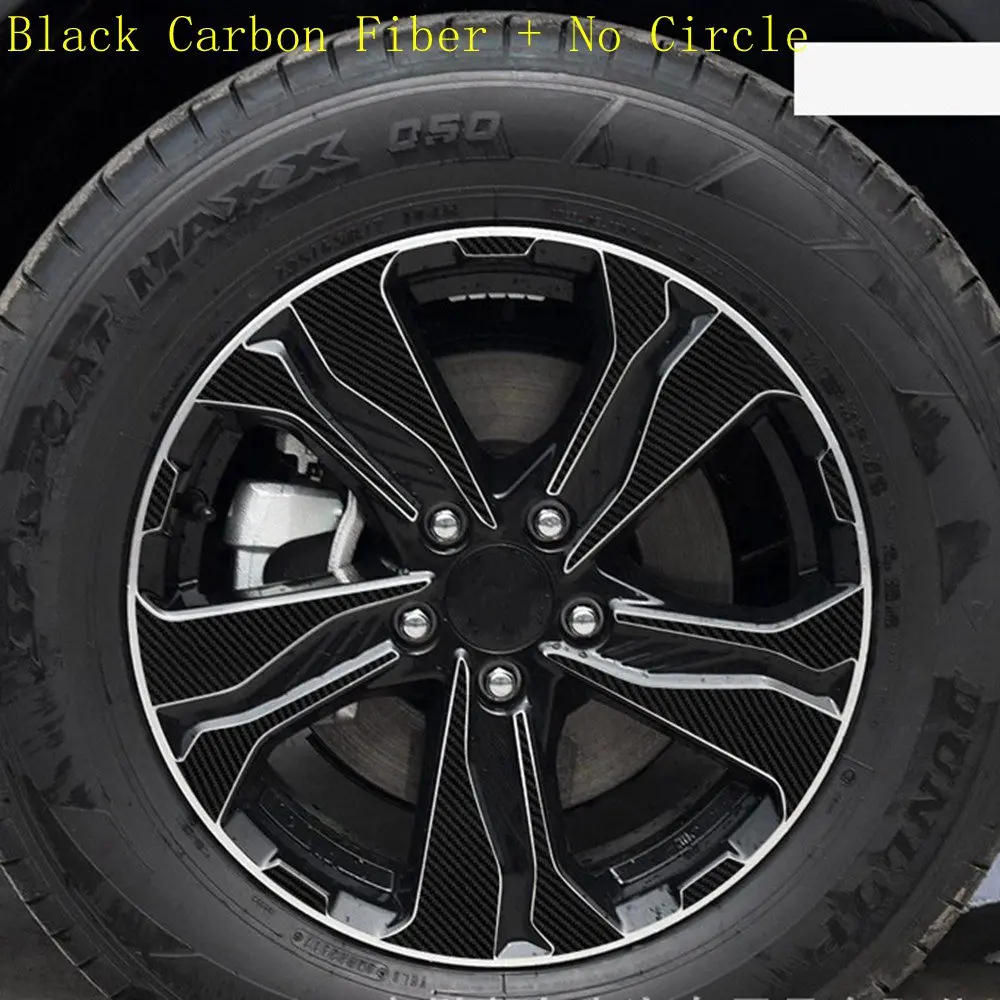 BK Carbon No Circle Авто колеса наклейки втулки наклейки для Honda CR-V автомобиль-Стайлинг автомобильные шины обода украшения аксессуары для Honda CRV - Название цвета: BK Carbon No Circle