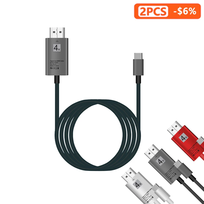 Кабель адаптер Type C на HDMI 4K HD для проектора мобильного ТВ кабели адаптеры дисплея