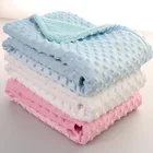 BL001A новорожденных Термальность мягкое Флисовое одеяло зима однотонный комплект постельных принадлежностей Стёганое одеяло постельные принадлежности для малышей Minky Dot Пеленальное Одеяло