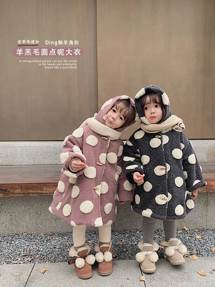 2019 новая зимняя одежда для маленьких девочек Детское пальто из овечьей шерсти в