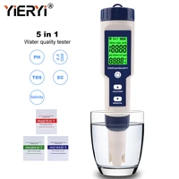yieryi 5 in 1 tdsecphsalinitytemperature meter digital water quality monitor tester for pools drinking water aquariums