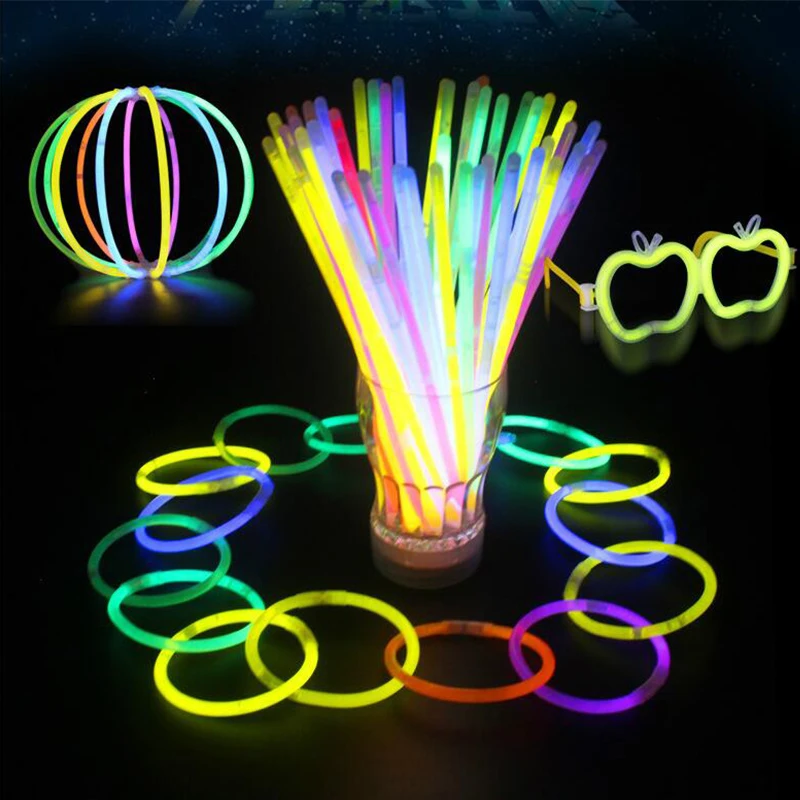 

Party Fluorescence Light Glow Sticks Bracelets Necklaces Neon For Wedding Party Glow Sticks Colorful Glow Stick Halloween Props