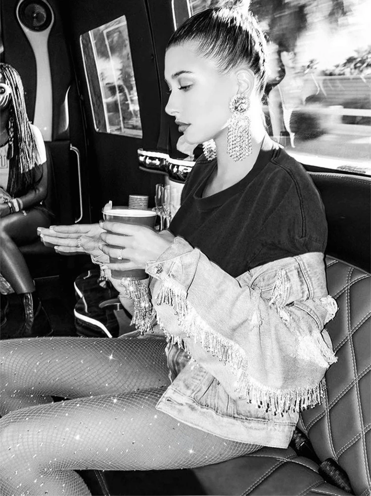 Модные женские леггинсы с сеткой рыбкой черные прозрачные стразы сексуальные