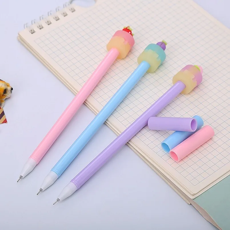 20PCs Creative Happy Birthday Gel Pen Cute Cake Student Water-Based Paint Pen Cartoon Learning Stationery Office Signature Pen