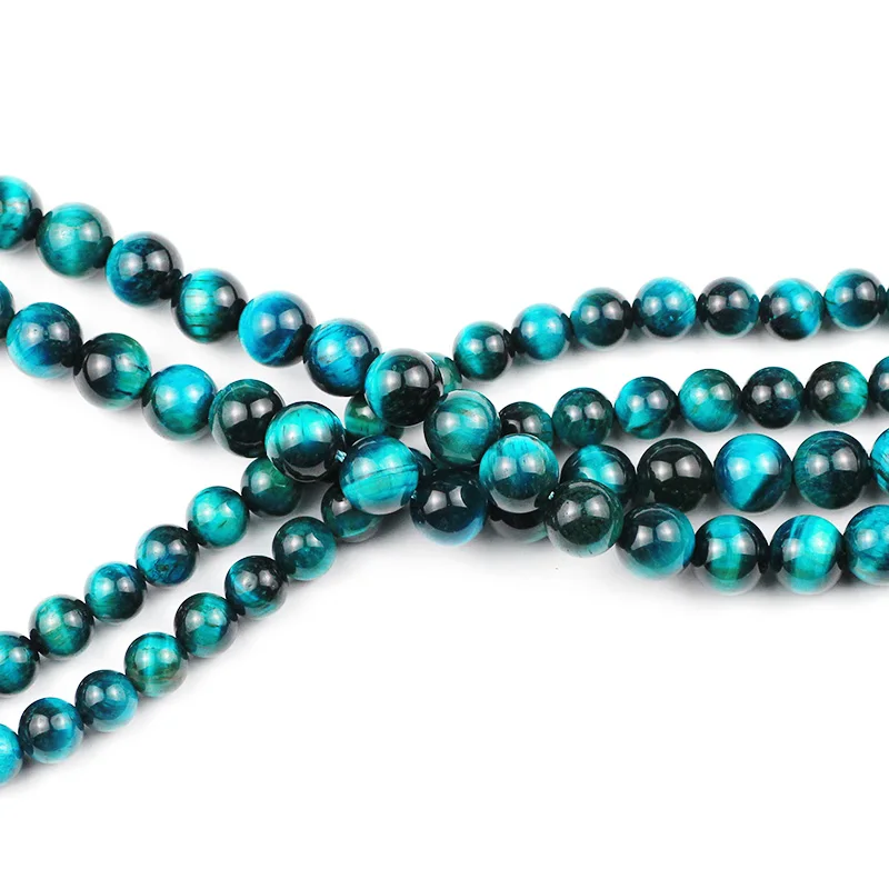 

Lake Blue Tiger Eye Round Natural Stone 4 6 8 10 12MM Loose Beads Wholesale For Jewelry Making DIY Pendant Bracelet Accessories
