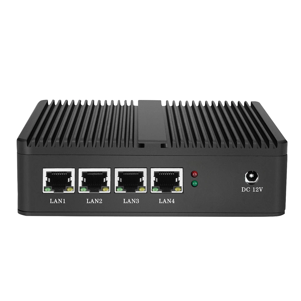Fanless Mini PC Firewall Router Intel Celeron J1900 J4125 Quad-Cores 4x Gigabit Ethernet Support WiFi 4G LTE Pfsense OpenWrt