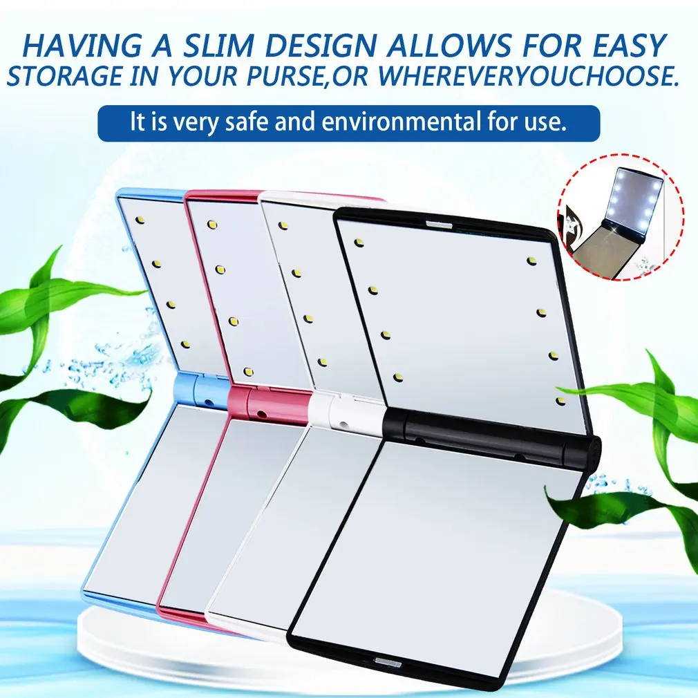 Женские складные зеркала для макияжа инструмент леди косметическое складное