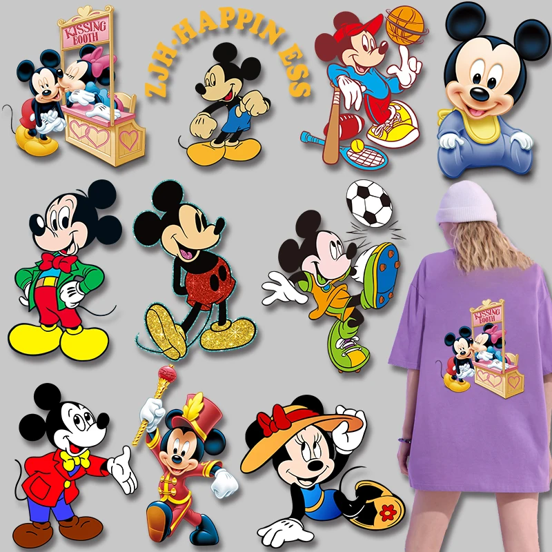 

Disney Cartoon Classic Character Mickey Iron-on Transfers Applique on Clothes Patches for clothing on Jackets bags socks pillow