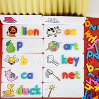 spelling cards wood puzzle words recognition spelling game toy english 26 letters recognition alphabet toddler early educational