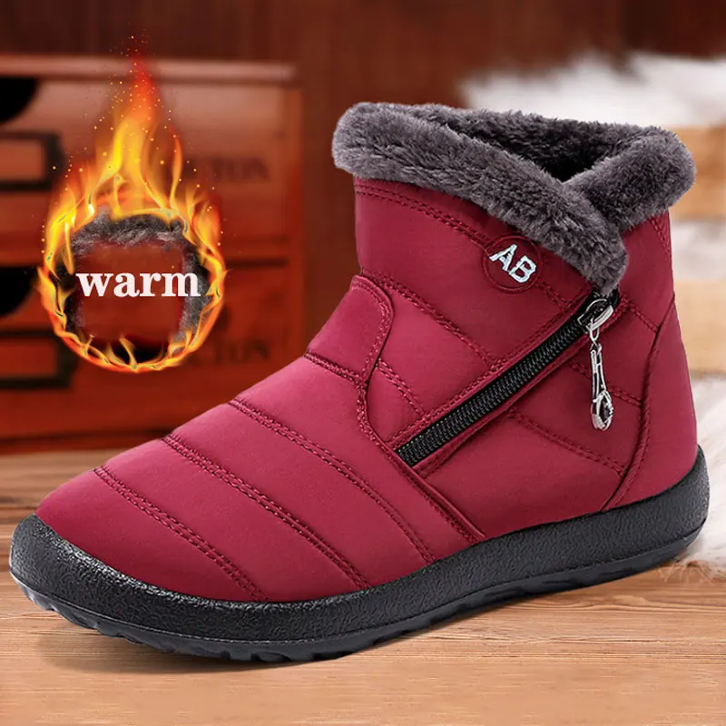 

Winter Boots For Women Plush Fur Warm Ladies Ankle Boot Fashion Female Shoes Woman Winter Shoos Waterproof Platform Booties