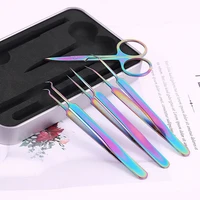 stainless steel tweezers carbide milling cutter for manicure accessories nail file nipper remove acne multifunction beauty tools