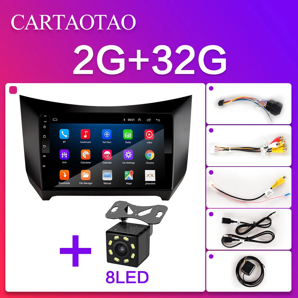 H-320-ZS-2G-8LED 2 DIN Android 8,1 GO " 2.5D HD Автомобильный Радио gps навигации Bluetooth проигрыватель авто радио мультимедиа плеер для Lifan 320 2009-2012 - Цвет: H-320-ZS-2G-8LED