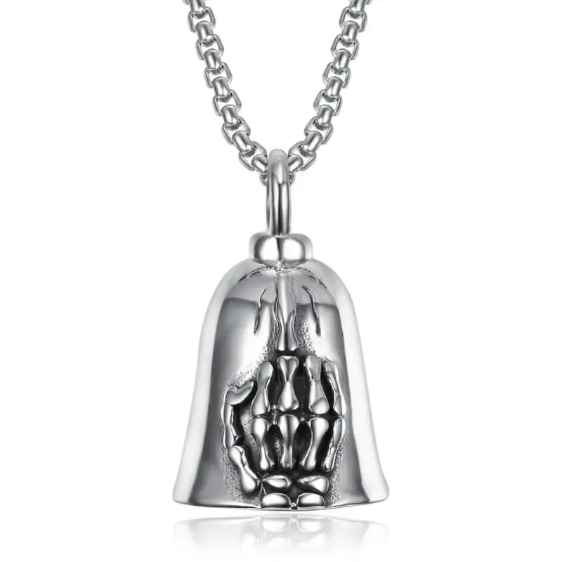 

Cool Skull Paw Bell Pendant for Men Boy Vintage Charm Necklace Biker Jewelry Gift