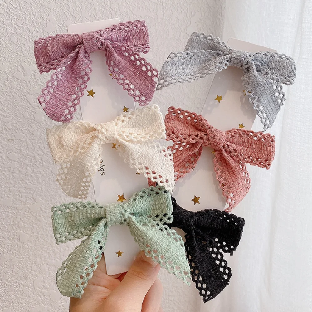

New Sweet Lace Holllow Hair Clip Cute Hairpins Bows headwear Babys Girl Hair Accessories women Barrette