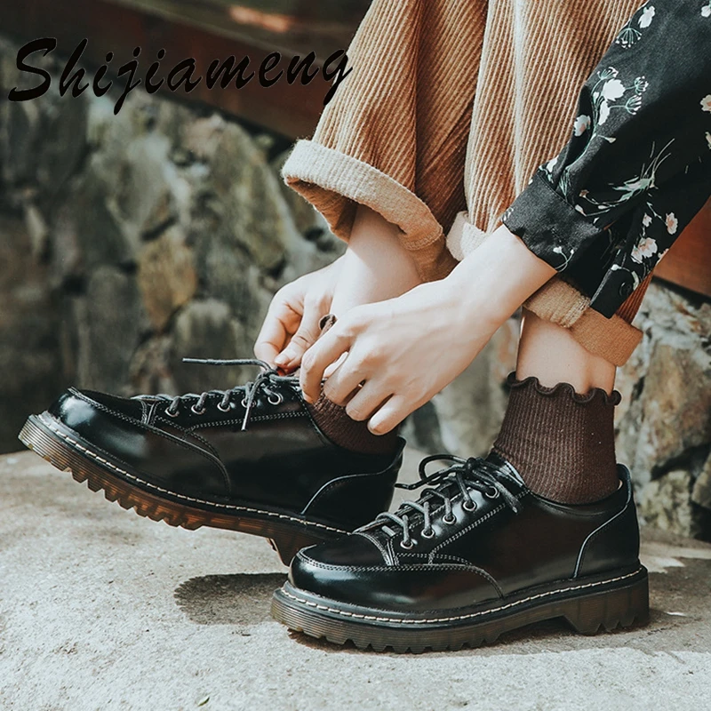 

Small leather shoes female 2021 new spring and autumn retro college style single shoes Japanese flat bottom lace jk shoes