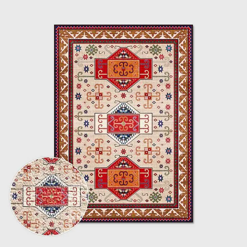 

Retro Persian Style Big Rug Morocco Ethnic Geometric Carpets for Living Room Bedroom Area Rugs Parlor Hallway Non-Slip Floor Mat