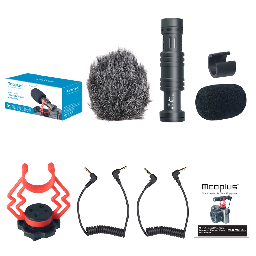 Mcoplus VM-D02 Camera Video Microphone for Xiaomi Huawei iPhone Android Mobile phone Canon Nikon Sony Camcorder and | Электроника