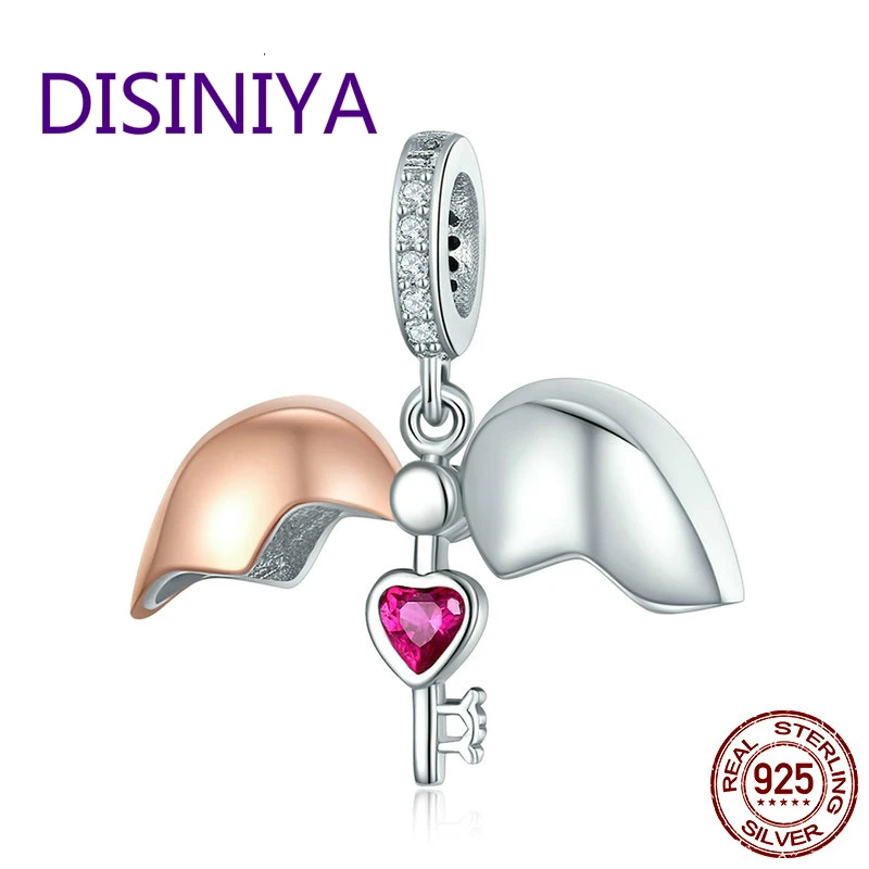 

DISINIYA 925 Pure Silver Key To Open Your Heart Lock Pendants Women's Bracelets and Necklaces DIY Jewelry ZSCC33844
