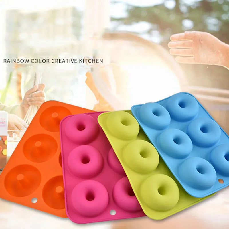 Силиконовая форма для выпечки в форме пончика с 6 соединениями антипригарная